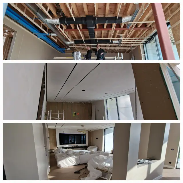 Appartement tijdens en na de installatie